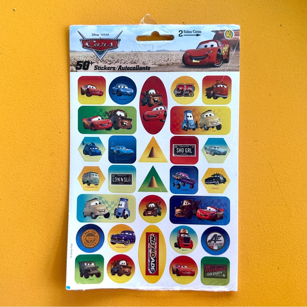 Sandylion Disney Pixar Cars 50+ Stickers SEALED Lightening McQueen Sally Carrera
